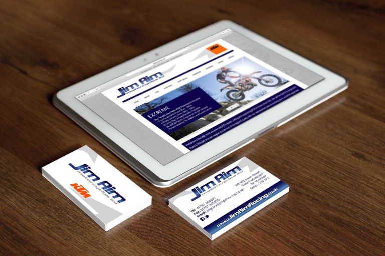 Jim Aim Motorcycles, Sible Hedingham, Essex, Graphic Design, Digital Print, Website Design