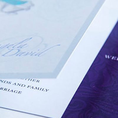 Wedding Invitations, Designed & Printed by Indigo Ross in Sudbury, Suffolk