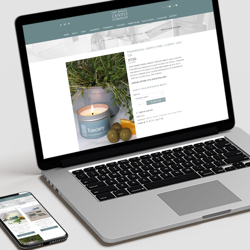 Website Optimisation for The White Candle Company - Completed by Indigo Ross, Sudbury, Suffolk UK