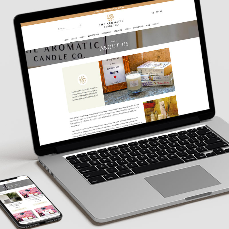 Wordpress Website Design for Aromatic Candle Co in Tenterden, Kent