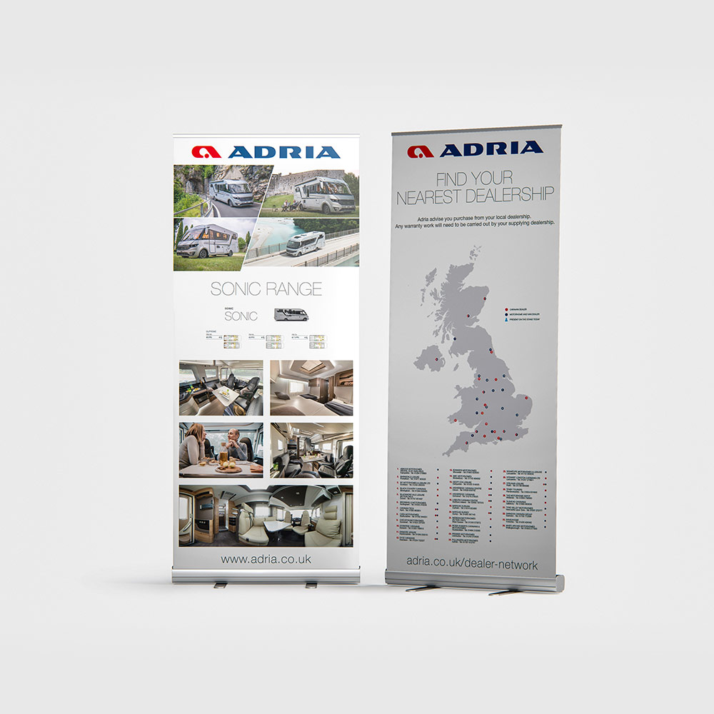 Pull up Banner Design and Print for Adria in Sudbury, Suffolk