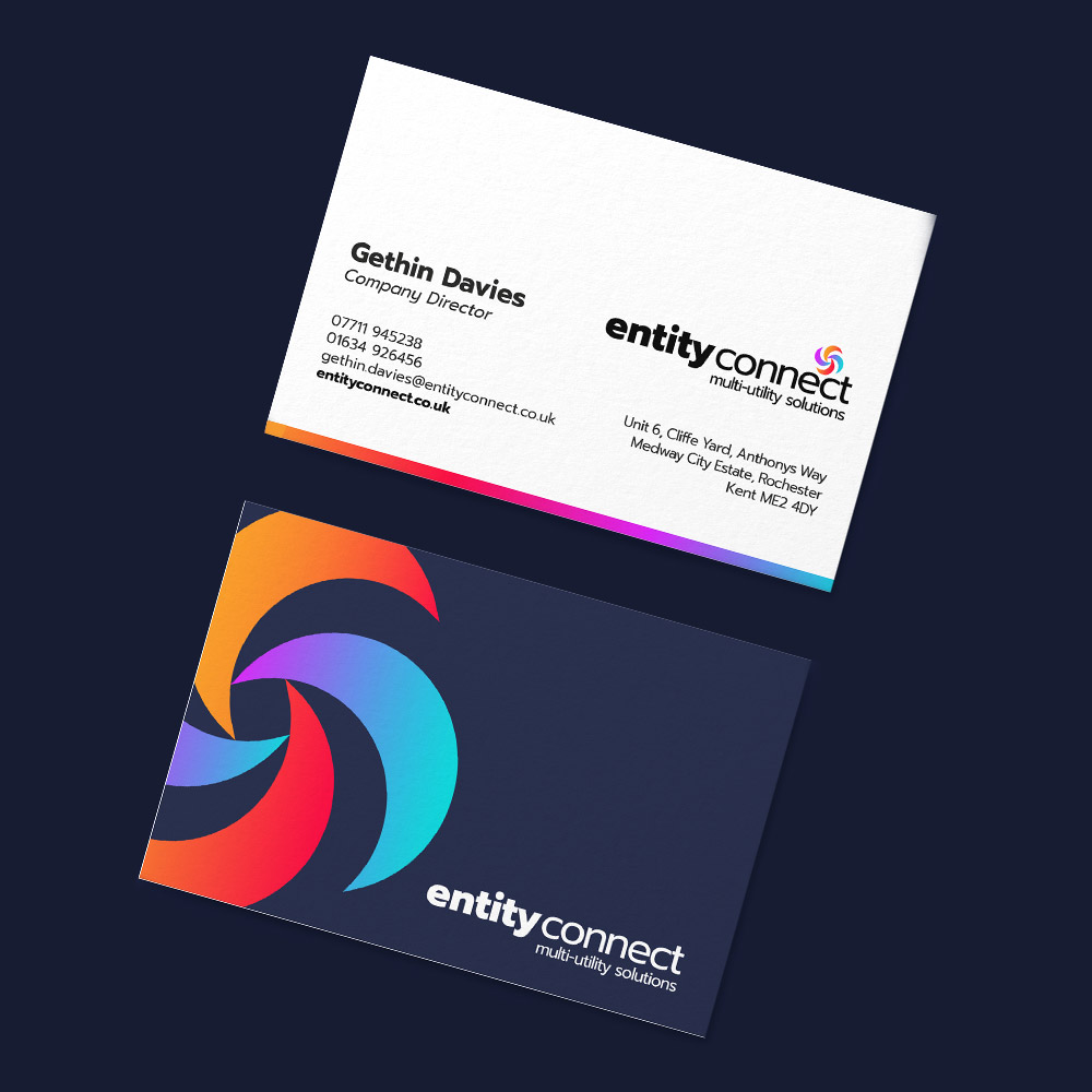 Business Card Design and Digital Print for Entity Connect in Rochester, Kent by Indigo Ross