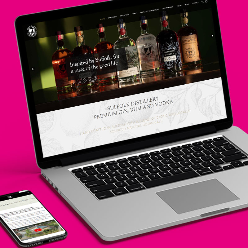 Suffolk Distillery - Website Design - Indigo Ross