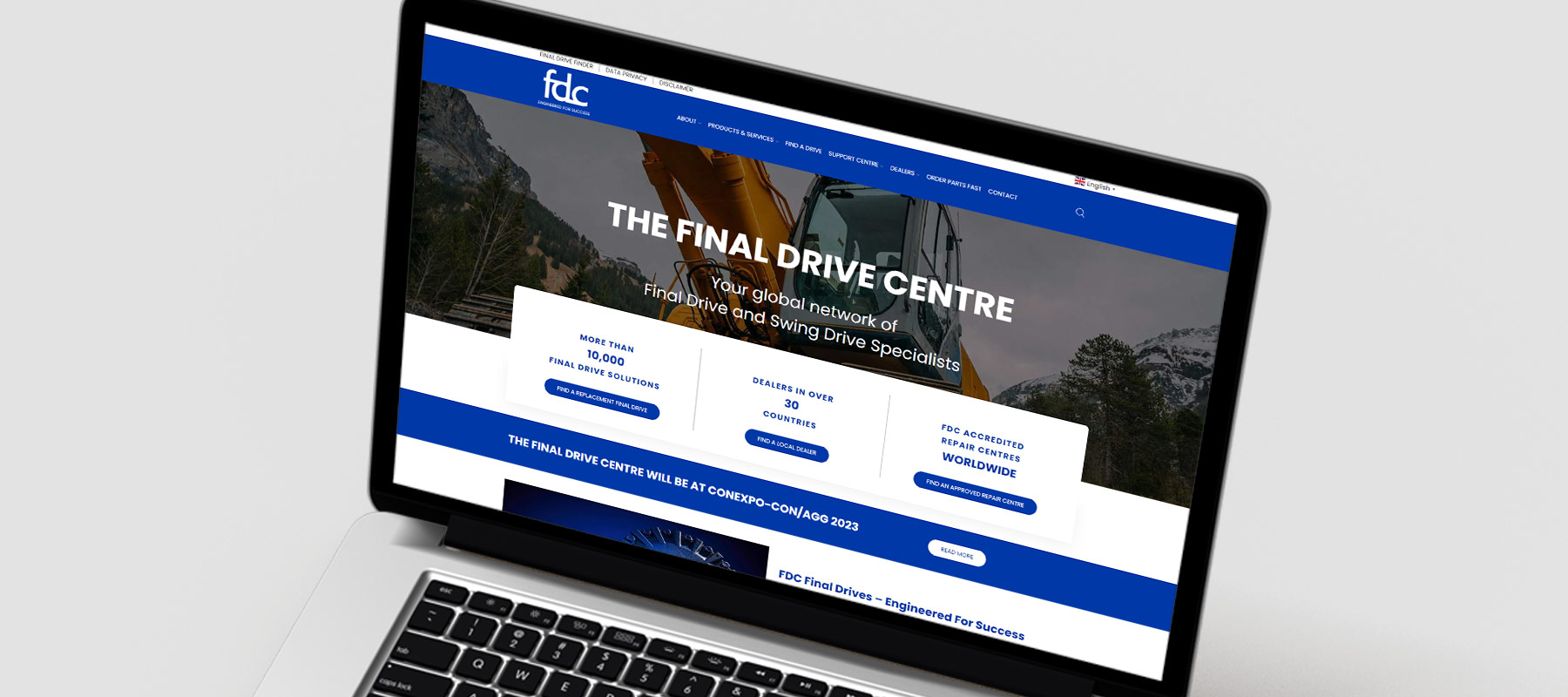 Web Design and Development showing Final Drive Centre Homepage