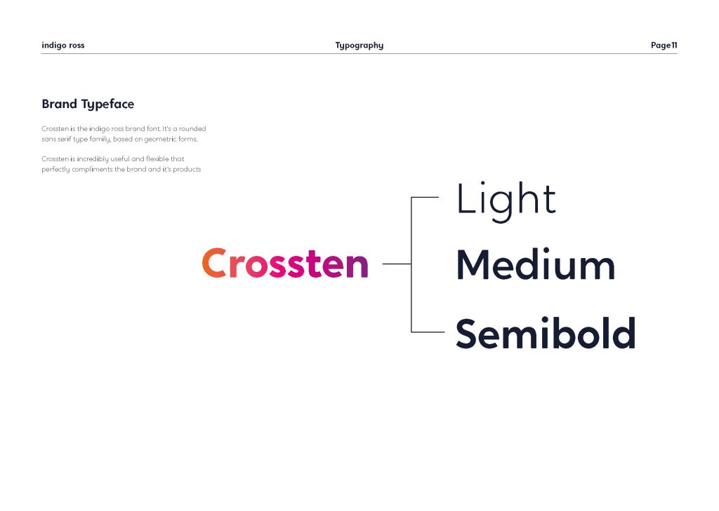 Indigo Ross Brand Guidelines - Brand Typeface
