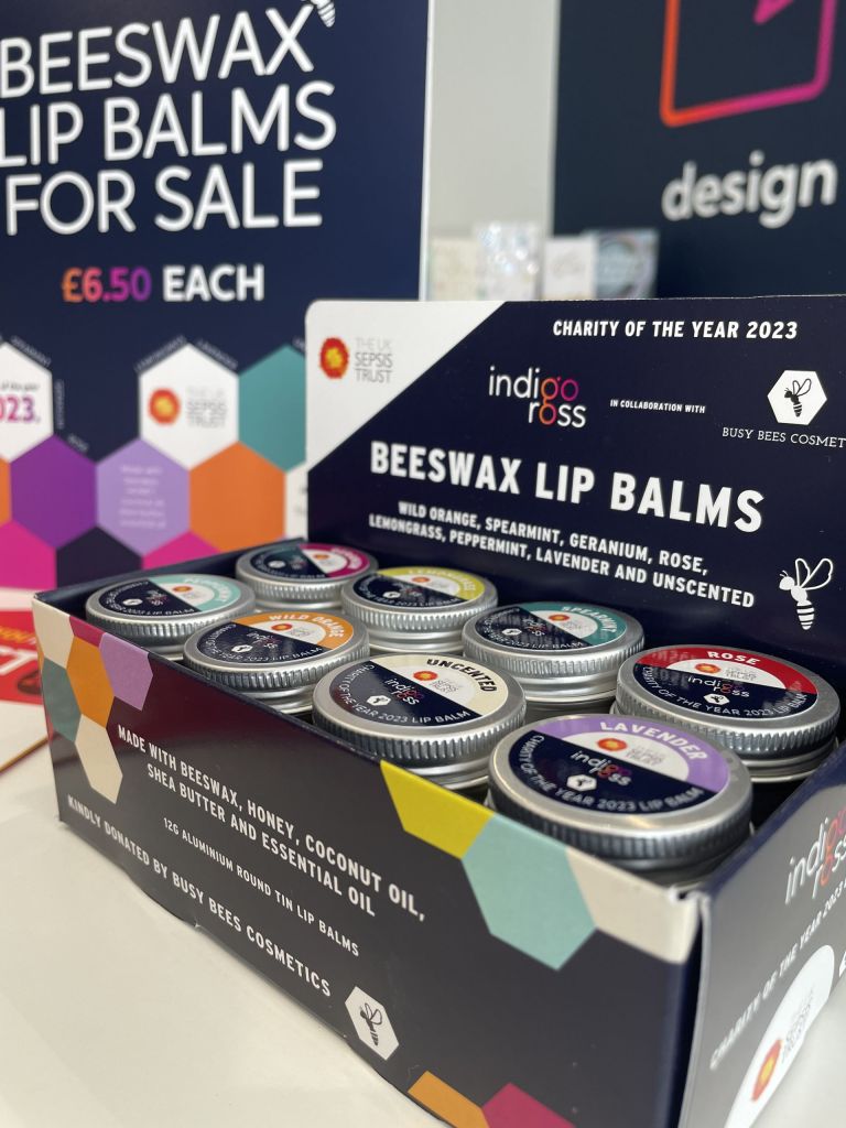 Lip balms for sale for Charity of the Year