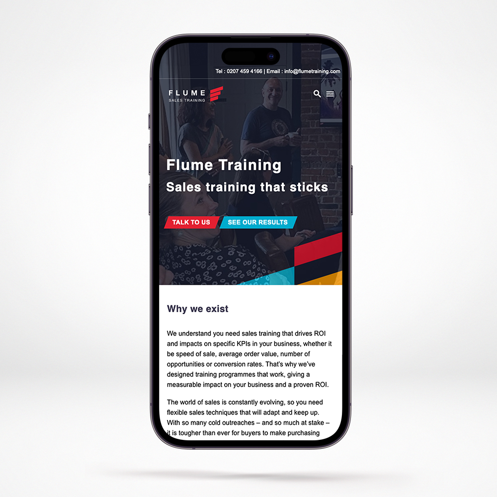 Flume Sales Training Responsive Website Design by Indigo Ross