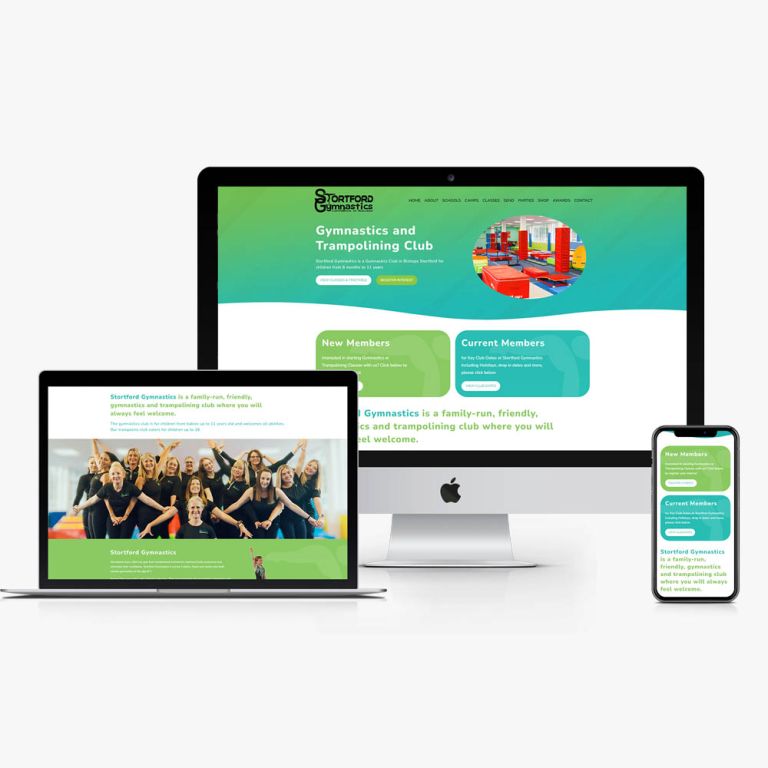 Website design for Stortord Gymnastics