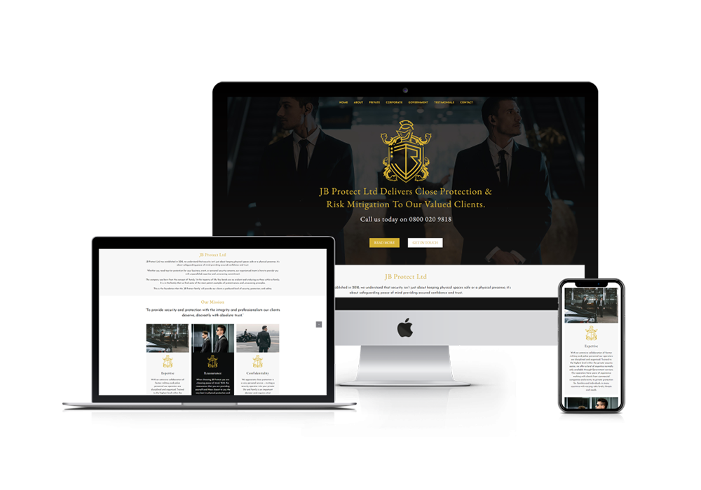 JB Protect Website Design - Sudbury, Suffolk