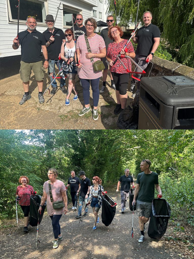 Indigo Ross helping the local community in Sudbury with a Litter Picking Day.