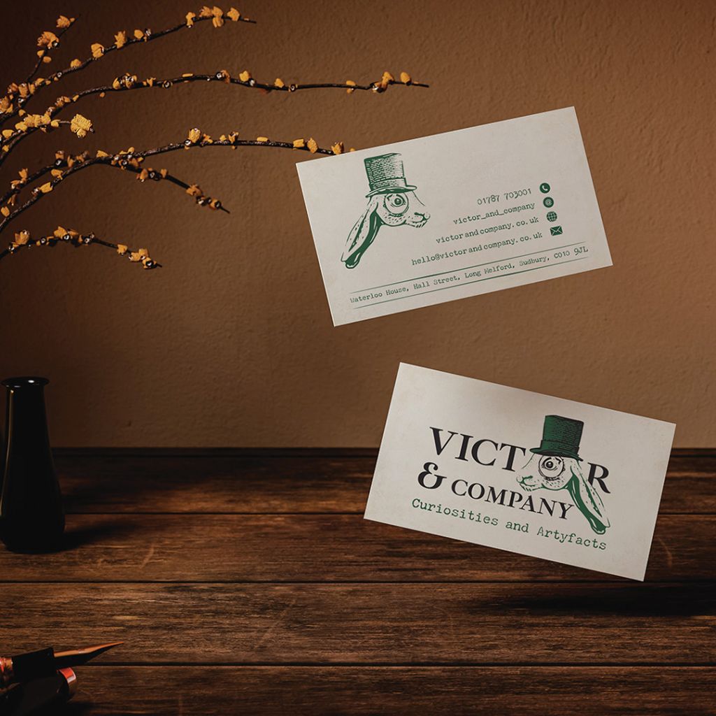 Business card design for Victor & Company.