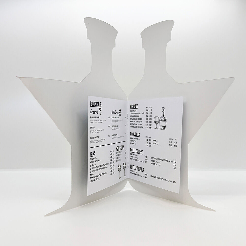 Custom Shape Menu Printing for The Great House Lavenham