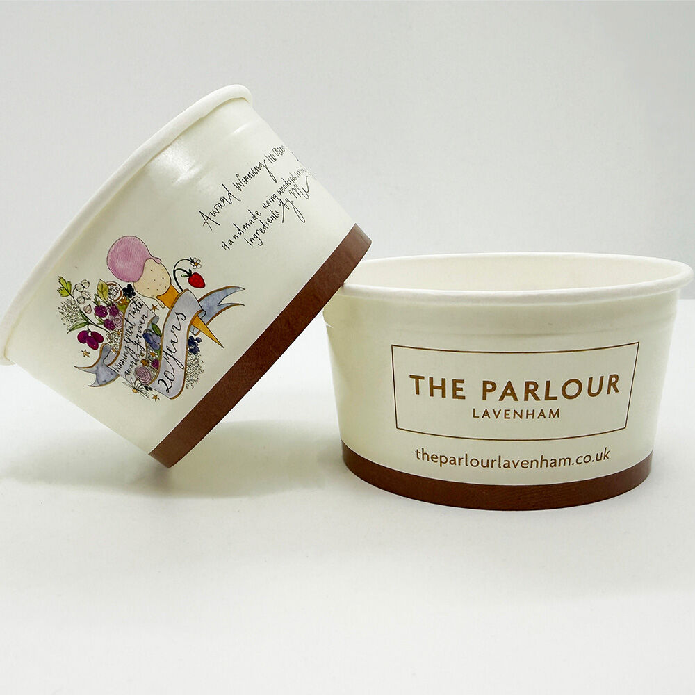 Custom Printed Ice Cream Tubs for The Parlour Lavenham